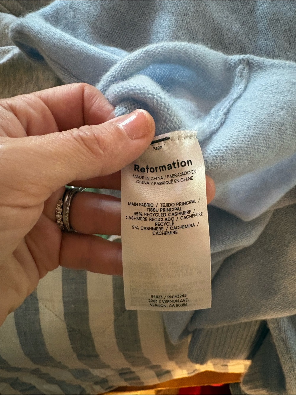 Reformation Pale Blue Boyfriend Sweater - Picture 4 of 6